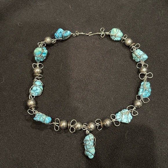 None Jewelry - Turquoise and Silver Women's Necklace